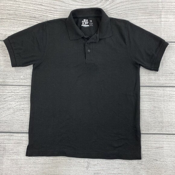 All Uniform Wear Polo Kids Size 16 Pullover Casual Collared School Shirt - Black - Picture 1 of 6